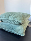 Pair of Dusty Teal Velvet Throw Pillows