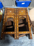 Octagonal Inlay Side Table with Folding Base