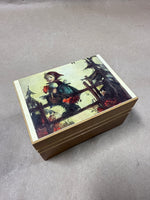 (C) Wood Music Box Hummel Switzerland WORKS READ DESCRIPTION