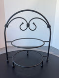 Southern Living Black Wrought Iron 2-Tier Dessert Stand