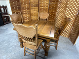 Oak Dining Table with Pull Out Leaves, and (4) Chairs ***HEAVY ITEM***