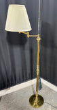 Brass Vintage Swing Arm Floor Lamp (WORKS)