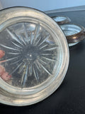 4-Piece Frank M. Whiting Pressed Glass & Sterling Silver Coasters