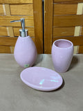 Pink Wamsutta Ceramic Bath Accessories, 3 pc