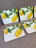 Lemon Cork Back Coasters - Set Of 6 - 2 Sets Available - PRICED INDIVIDUALLY (F)