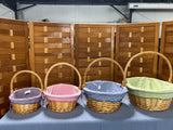 F- Set of 4 Fabric Lined Easter Baskets, Various Sizes