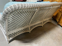 White Wicker Sofa with Cushions