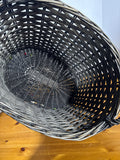 Dark Woven Storage Basket With Handles