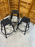 Set of (3) Metal Bar Stools ***NEED SEATS***READ DESCRIPTION/SEE PHOTOS***AS IS