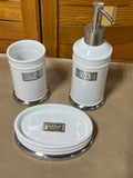 Chrome & White Bath Accessories Lot