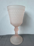 Indiana Glass Company Diamond Point Pink Satin Glass Chalice Vase