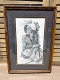 Western Pioneer Woman Pencil Sketched Art By Thomas Voorhis