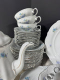 83-Piece Winterling Tivoli Blue Floral Bavarian China Set