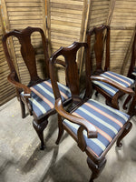 Henkel Harris Queen Anne Mahogany Dining Chairs, Set of 6