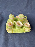 Miniature Resin Doll Collector Asparagus Tea Set- 8 PCs