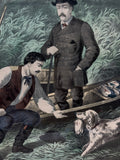 American Hunting Scene; Wild Duck Shooting Print - See Description