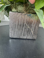 Assorted White Faux Florals in Silver Tone Textured Planter