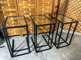Ikea Vittsjo Set of 3 Lightweight Glass Top Side Tables