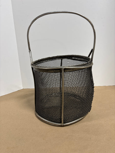 Antique Steel/Wire Mesh Washing Basket - Read description