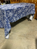 Blue/White Floral Fabric Table Cloth, 96"x60"