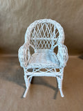 White Wicker Doll Rocking Chair