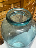 Tall Teal Blue Color Glass Vase