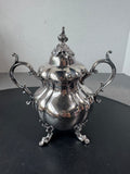 (C) Reed & Barton MCM Vintage Winthrop Silver Plate Large Creamer & Double Handled Sugar Bowl with Lid