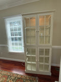 Master Craft Lighted 2 pc Cream Painted/Glass Display Cabinet
