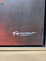 Large Textured Abstract Painting with Two Figures on Canvas; Signed