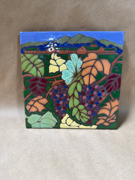 Handpainted Grape Triton Tile