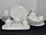 33-Piece Kaiser Germany Romantica All White Scalloped China Set