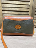 Dooney & Bourke Vintage Green And Brown Leather Crossbody