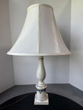 Blue & White Ceramic Candlestick Table Lamp (WORKS)