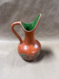 Red Clay With Green Glaze Mexican Pottery Pitcher