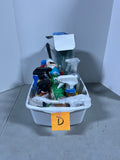 Cleaning Lot D. Most bottles at least half full