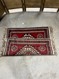 Hand Knotted Square Rug, red/brown