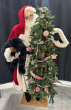 Ditz Designs Signed & Numbered Handcrafted Father Christmas with Lighted Tree & Bear (WORKS)