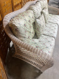 Cream Tone Wicker Sofa with Cushions