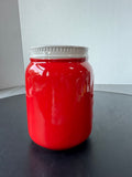 World Market Red Ceramic Mason Jar Utensils Crock