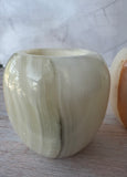 Pair of Natural Onyx Marble Vintage Tea Light Holders