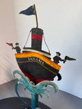 AM Indonesia Folk Style Metal 2-Piece Panama Ship Balancing Toy