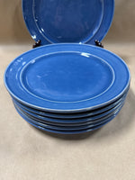 Set Of 7 Pottery Barn Cambria Ocean Blue Dinner Plates