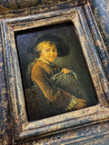 Framed Crackled François-Hubert Drouais Print Of Young Student