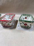 3-Piece Temptations Mini Loaf Ceramic Pans With Lids