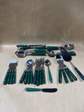 Green Flatware Set - 31 Pieces