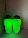 Pair Of Ribbed Jadeite Uranium GLOWS (A9)