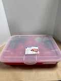Sterilite Ornament Red Storage Case Holds 20 — With A Few Ornaments