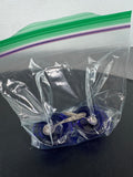 Pair of Cobalt Blue Glass Salt Cellars with Sterling Silver Scoops