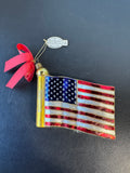 Waterford 2001-2002 Holiday Heirloom Glass American Flag Ornament (2 AVAILABLE—PRICED INDIVIDUALLY AT $28 EACH)