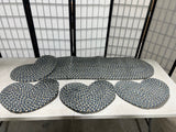 Braided Oval Table Runner & (4) Heart Shaped Placemats